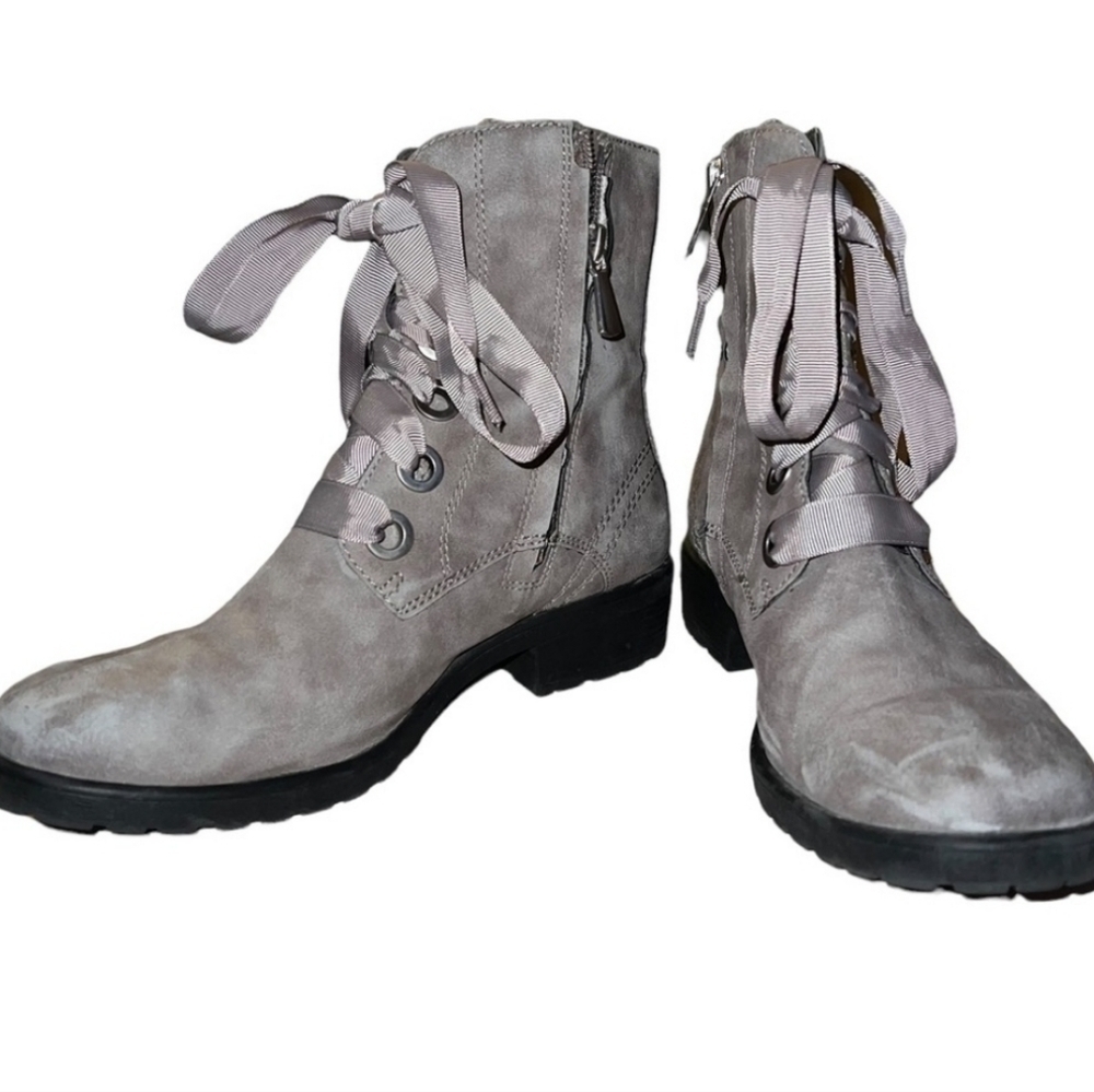 Treasure & Bond Suede Lace Up Ribbon Booties